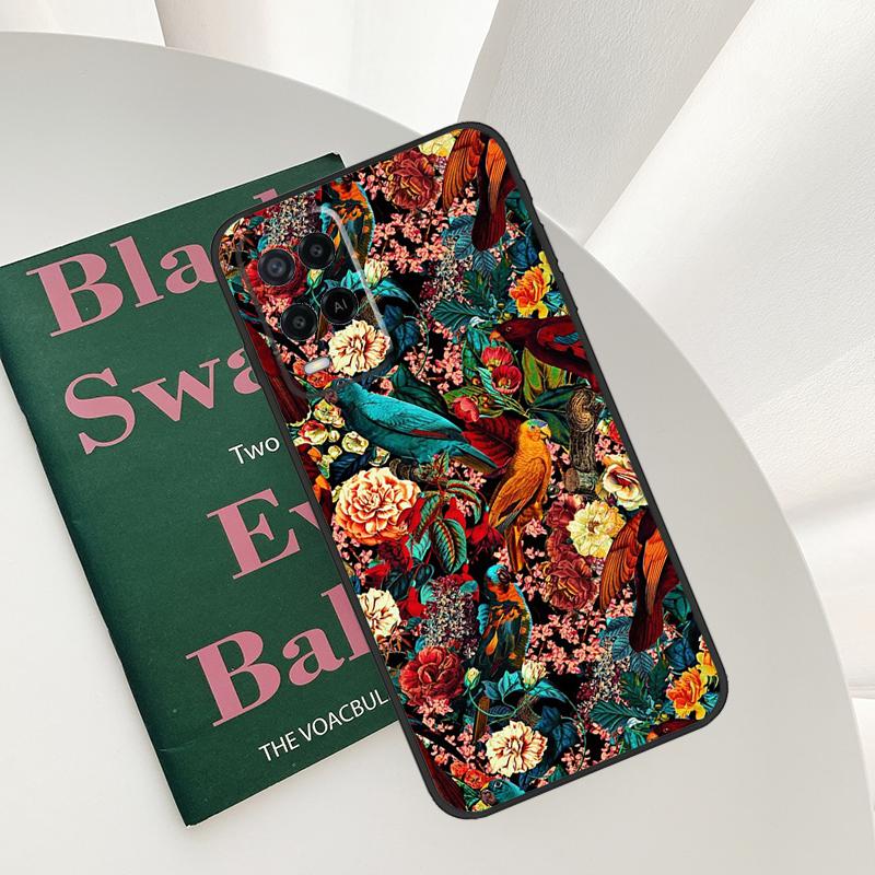 Garden Birds Case For Oppo A96 A76 A16 A15 A17 A52 A72 A54S A57S A58 A78 A98 A57 A77 A54 A74 A94 Cover