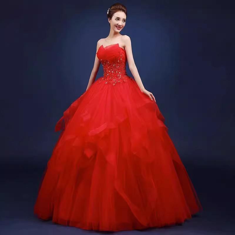 Hochzeitskleid flauschiger Rock komplett Braut große Größe Studio neu schwangere Frauen schlank Koreanisch 1011 Hochzeitskleid Neckholder