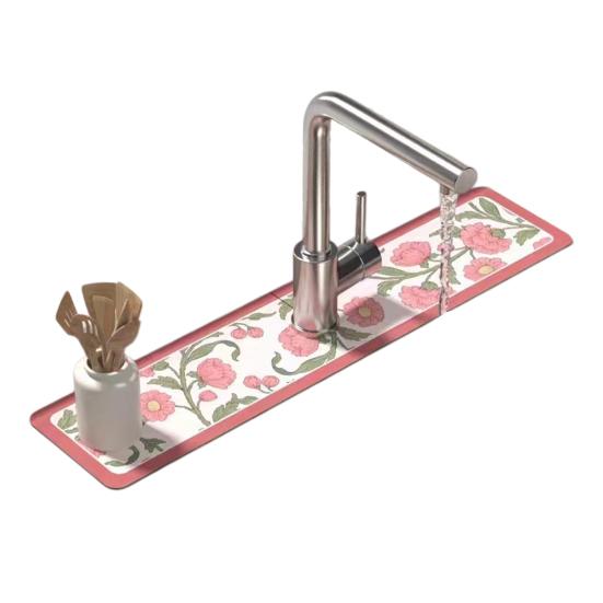 Kitchen Sink Drain Mat Super Absorbent Faucet Splash-Proof Table Mat Waterproof Foldable Bathroom Countertop Mat