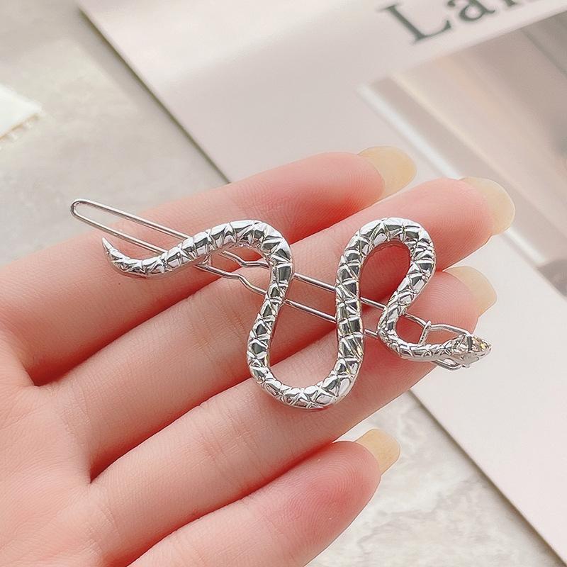 Snake Hair Pin Women's Bangs Duckbill Clip Rhinestone Alloy Barrette Fashion Design Hair Clip Hairpin Hair Accessories For Women