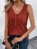 Plus Size Women's V-Neck Sleeveless Vest with Buttons & Pockets - Summer 0XL-5XL