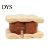Compact Plush Organizer for School Cookie Shape Stationery Bag, Soft Stuffed Biscuit Pencil Bag Case, Large Capacity Cosmetic Organizer, Office