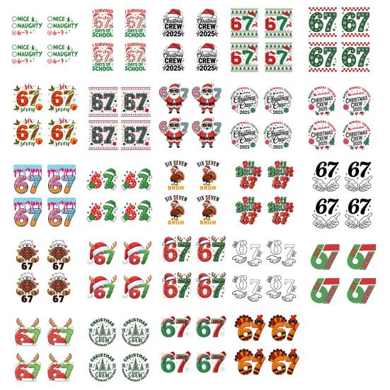 4 Iron Funny Six on Patches Sheets 67 Seven Meme Iron on
