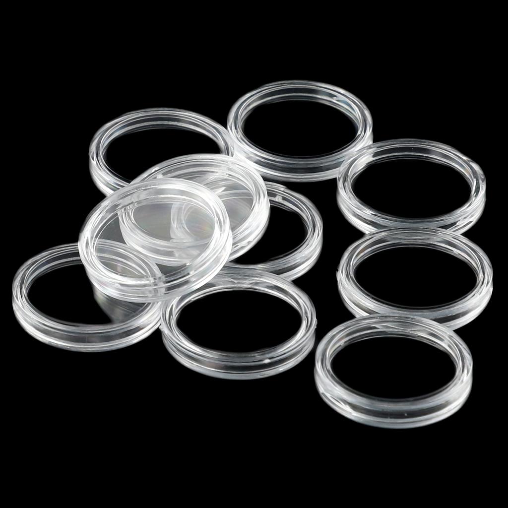 100X 21mm Coin Holder Box Storage Clear Round Display Cases Plastic Collecting Protection Container Home Supplies