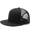 Große Baseballkappe für Männer und Frauen Einfarbige Schirmmütze mit flachem Schirm für Erwachsene Frühling und Sommer Verstellbare Snapback-Netzkappe