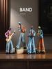 Xianci Retro Band Figure Ornament for Home and Living Room Decor, Perfect for Wine Cabinet, Bookcase, or Electronic Organ Display.