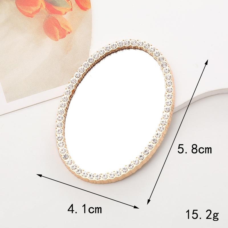 Sense of Advanced Butterfly Heart Shaped Girls Gem Make Up Mirror Liquid Metal Style Women Mini Portable Handheld Mirror