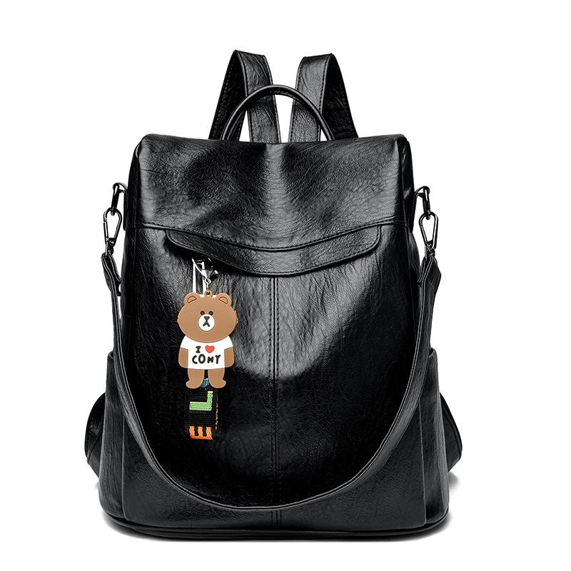 

Новый Ретро Рюкзак Двойного Назначения Мягкая Кожа Большая Вместимость Сумка Рюкзак с Защитой от Кражи