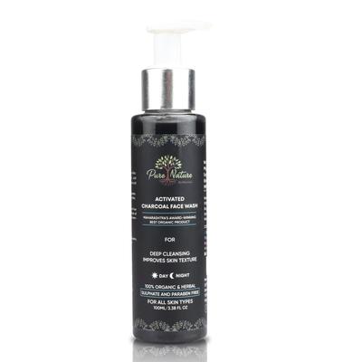 PURE NATURE BY SHIVANI 100% Organic & Herbal Activated Charcoal Face Wash