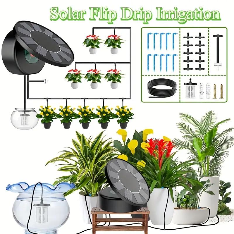 Solar Powered Automatic Drip Irrigation System Kit With Timed DIY Garden Irrigation Automatic Watering Kit Suitable For Garden