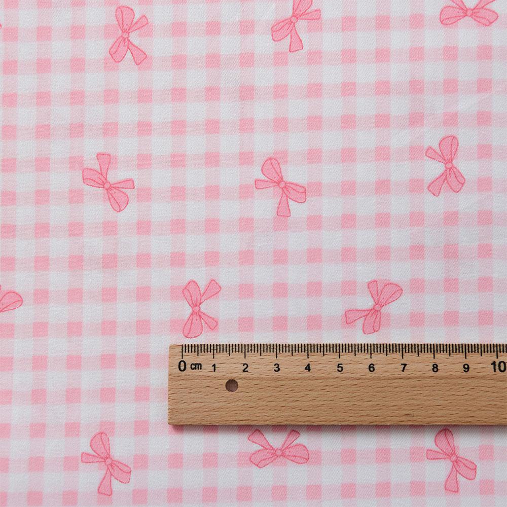 150x50cm Pure Cotton Colorful Butterfly Bow Plaid Fabric For DIY Sewing Girl's Costume Dress Making Pants Pastoral Cloth Supply