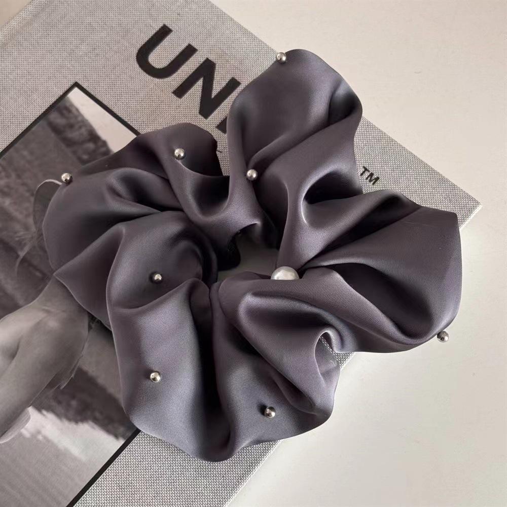 Elegant Satin Headband with Pearl Rivets for Women