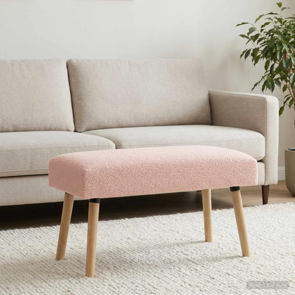 Bench Uni Pink 80 X 40 X 46 Cm Boucle