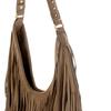Suede Fringe Semi-shoulder Bag