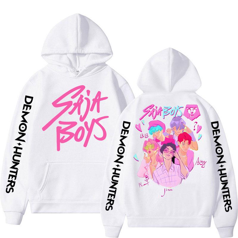 Anime K-Pop Dämonenjäger Hoodie Saja Boys Mode Kapuzenpullover Sweatshirt Herren Damen Fleece Lässig Übergroß Langarm Streetwear