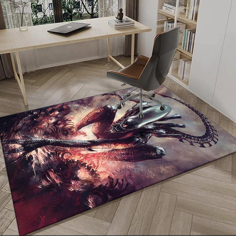 Alien Fire Carpet, Kitchen Rugs, Yoga Mat, Non-Slip Mats, Rug for Bathroom, Living Room bedroom, Camping Rugs Christmas Gift