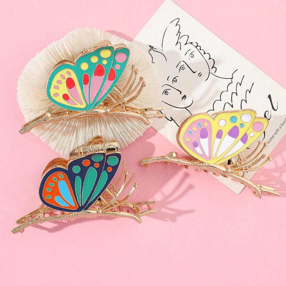 

Metal Butterfly Claw Clips Colorful Butterfly Ponytail Clip Sweet Metal Hair Clip Lady