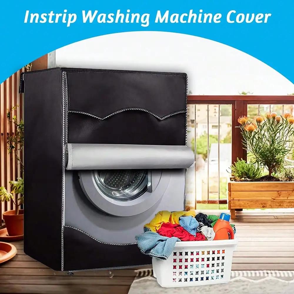 Washing Machine Cover, Durable Waterproof Fabric, Protects Front Load Washer Dryer 60X50X85cm чёрный