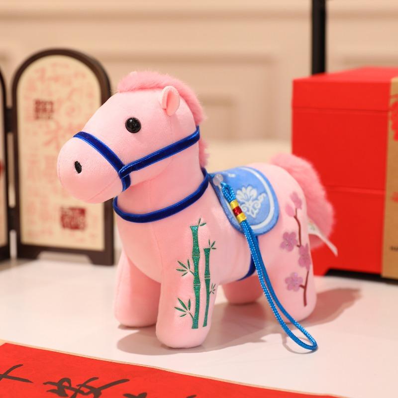 Horse mascot doll Folk style pony pendant Plush toy Zodiac horse doll Ragdoll