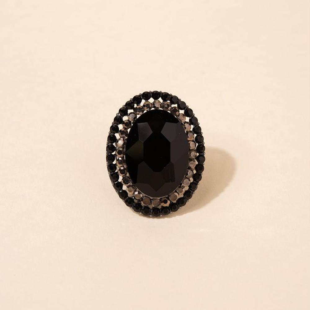 Stonefans Crystal Round Open Rings for Women Cocktail Party Jewelry Gift Graceful Design Rhinestone Finger Accessories Handmade