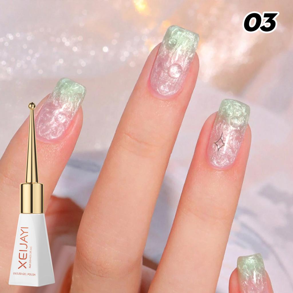 Mother of Pearl Gel Polish - Pearly Shell Swirl Nail Art Gel, UV/LED Curable for Salon & DIY Manicure