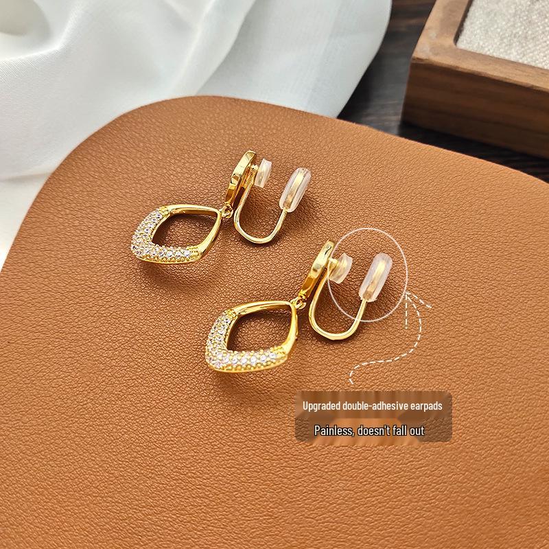 

Стильные глянцевые крупные клипсы-кольца для непроколотых ушей, крутой качающийся дизайн, эффект похудения лица для женщин золотой