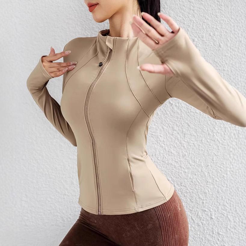 Spring/Summer Stand Collar Zipper Pocket Jacket: Sun Protection, Quick-Dry, High Elastic Fitness Wear