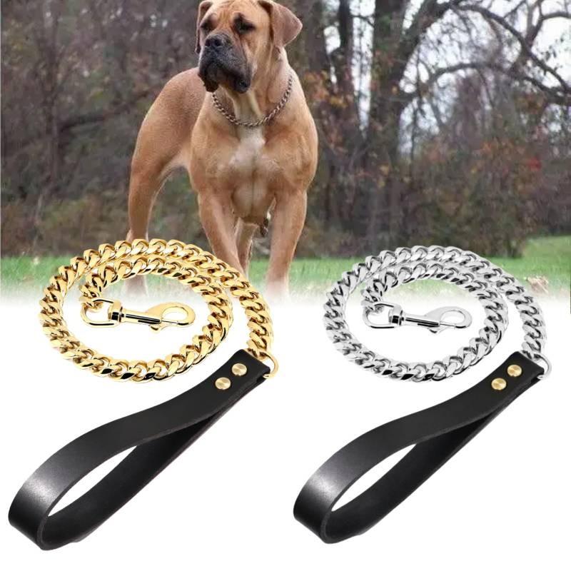 Pet Collar Training Metal Dog Chain Collar Leash  Traction Rope Stainless Belt