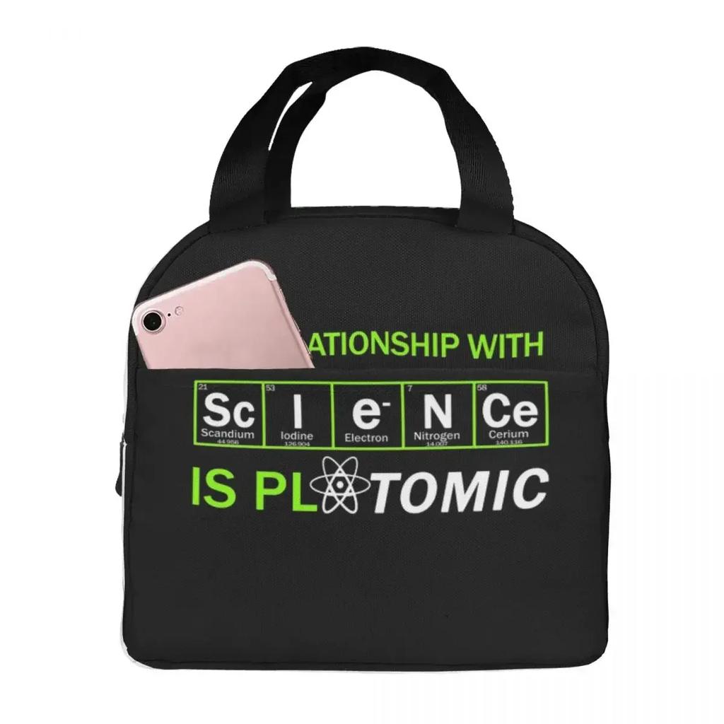 Elements Periodic Table Science Chemistry Chemical Insulated Lunch Bag for Women Kids Portable Food Boxes Thermal Lunch Box Tote