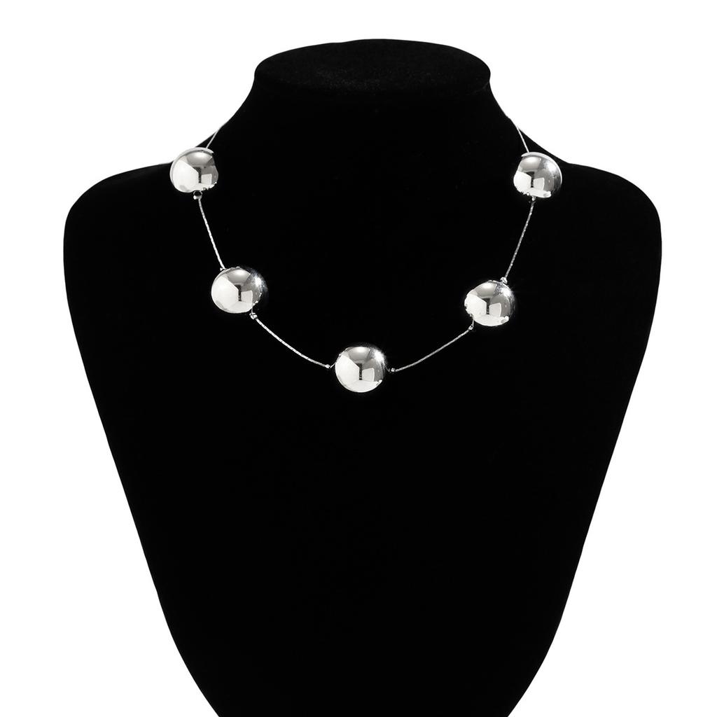 Geometric Bead Necklace Women's Beaded Exaggerated Large Round Bead Clavicle Chain