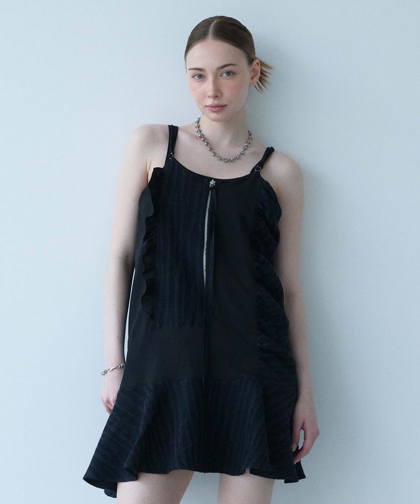 Mualeumoa Layer Patch Zip-Up Dress-Black