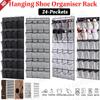 Platzsparend 24 Taschen Schuh-Organizer Netzbeutel Über-die-Tür Schuh-Organizer Robuster Oxford-Stoff Hängender Schuhregal Halter