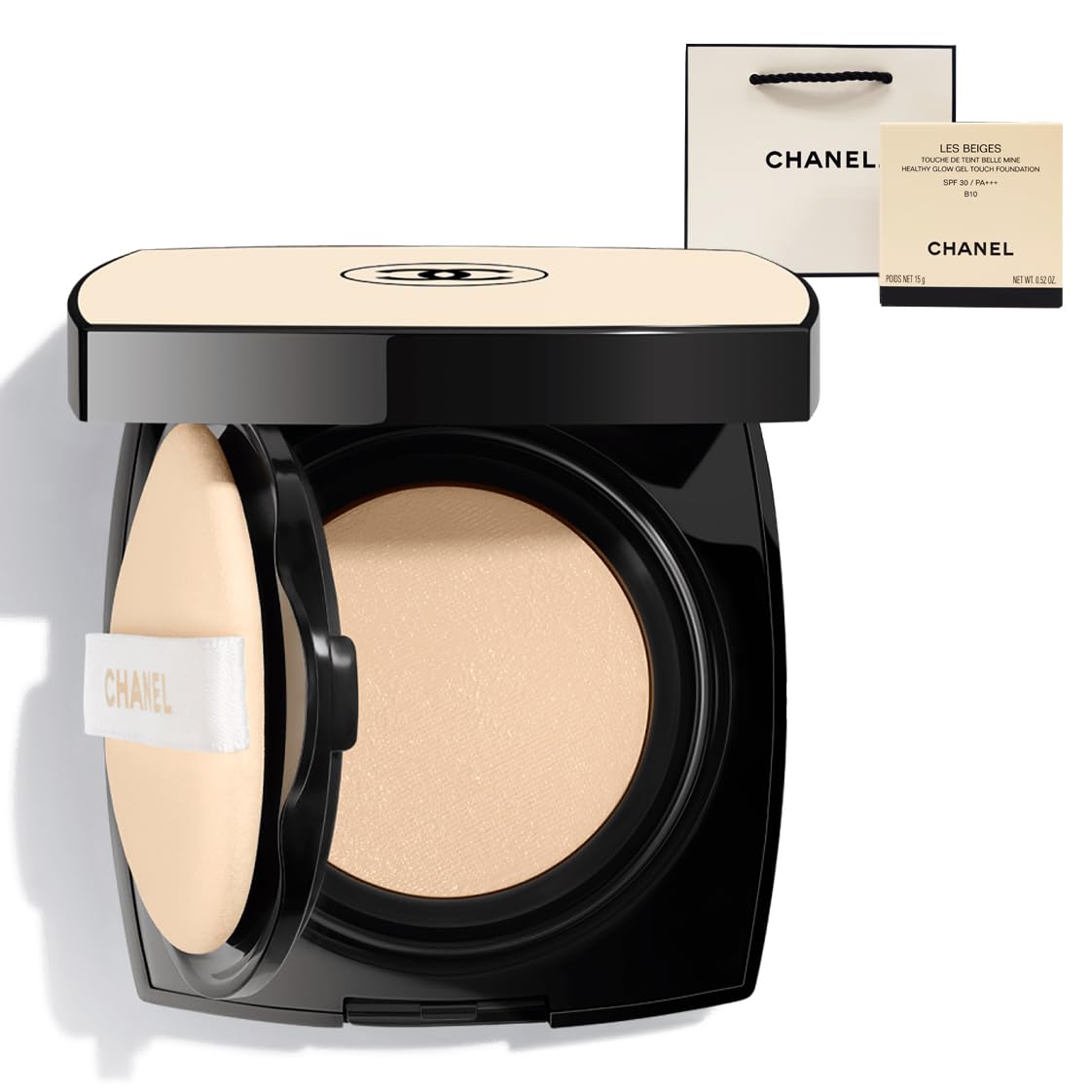 Les Beiges Healthy Glow Cushion 15g Foundation Cosmetics with Shopping Bag CHANEL #B10 (SPF30/PA+++)