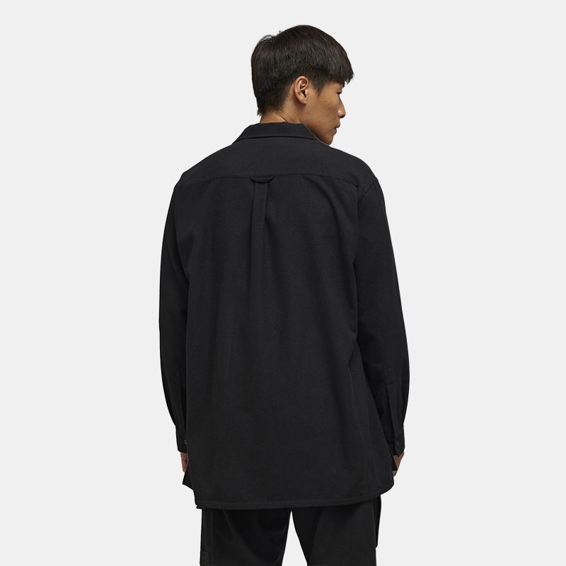 Y-3 Flannel Shirt Autumn Jacket Solid Color Casual Coat Unisex Jackets Black IP5562