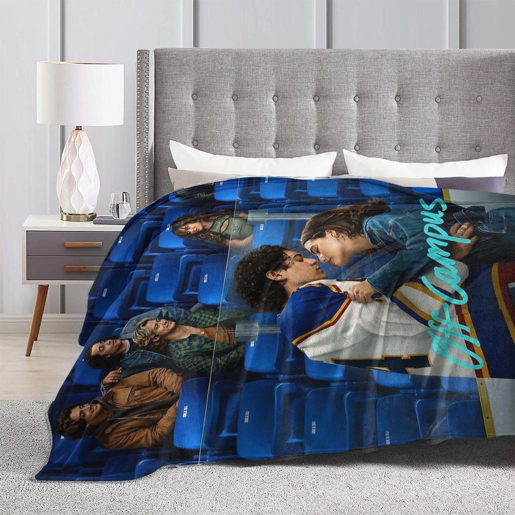 Hannah and Garrett Off Campus Flannel Blankets Funny Throw Blanket for Sofa Bedding Lounge Bedspreads,