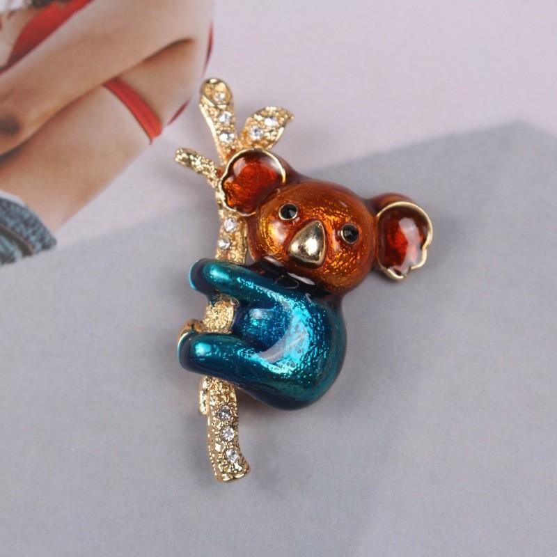 Retro Koala Brooch Alloy Animal Pendant Jewelry Decoration For Gift And Fashion