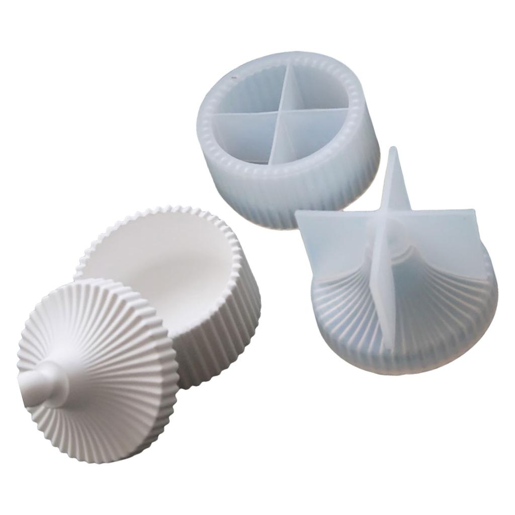 Jewelry Storage Box Silicone Molds Handmade Epoxy Resin Molds Striped Candle Jar Molds Handmade Candle Cup Molds