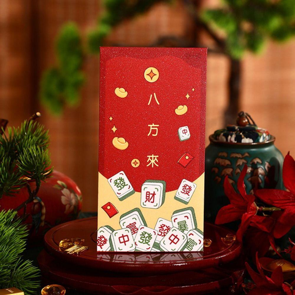 6pcs/set Cartoon Fortune Red Envelope Chinese Style Blessing Hongbao  Lunar New Year