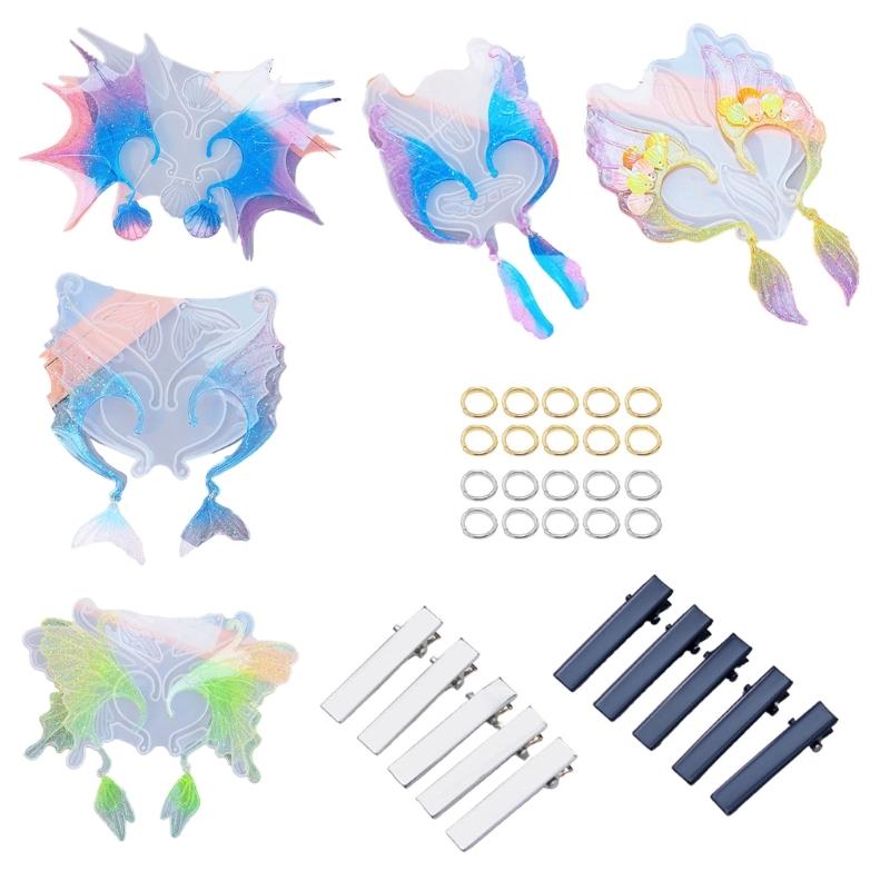 Elfen-Ohrclips, Epoxidharz-Silikonform, Feenflügel, kein Piercing, Ohrringe, Ohrmanschettenabdeckungen, Kristallharzformen, Schmuckwerkzeug