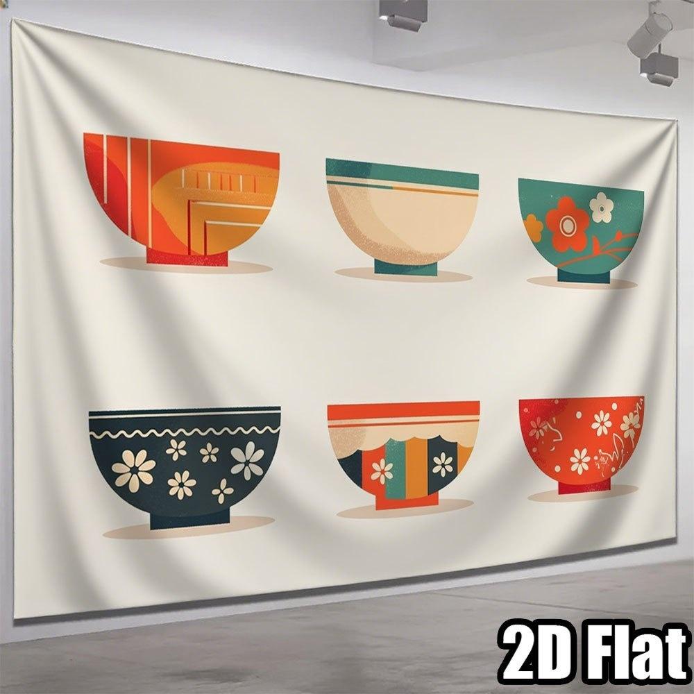Minimalist Bowl-Shaped Design Digital Printing Polyester Wall Tapestry Suitable For Use Living Rooms Bedrooms Offices Bars Party