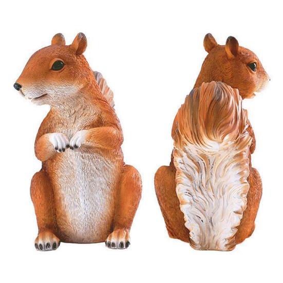 Realistische Eichhörnchen-Figur 20 cm Harz Waldtier-Statue für Innen Außen Garten Hof Terrasse Haus Tischdekoration