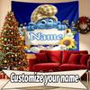 Custom Name Personalized Blue Smurfs Print Tapestry, Wall Art Decor, Bedroom, Dorm, Apartment, LivingRoom, Party Backdrop, Gift for Birthday