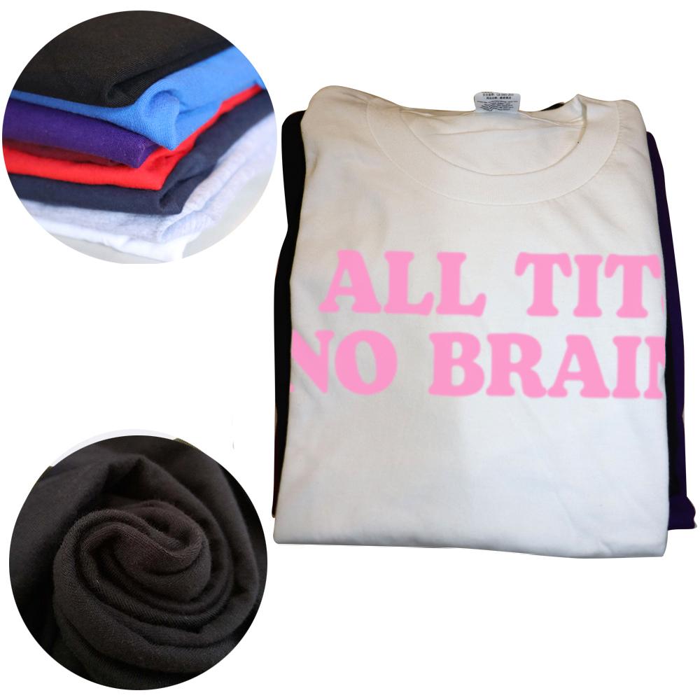 All Tits No Brains Funny Women Girls Sarcastic T-shirts Men Fashion Casual Tshirt 100% Cotton Loose Oversized T Shirt