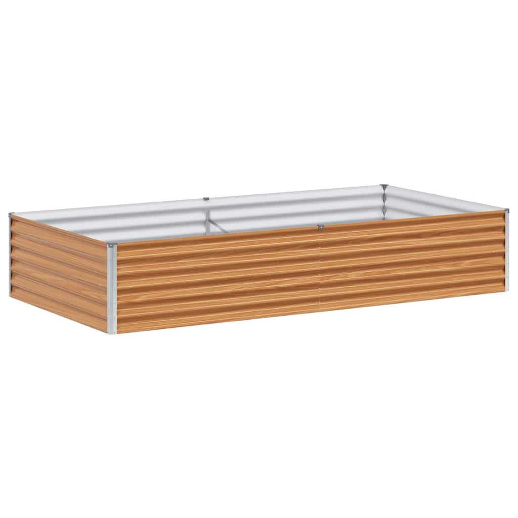 Raised Bed Light Brown 195 X 100 X 36 Cm Galvanized Steel