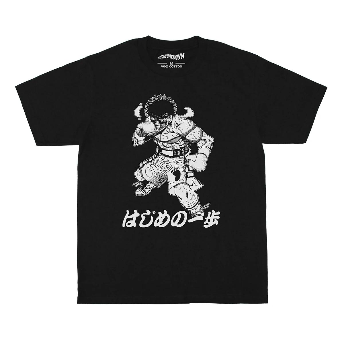 Футболка Hajime No Ippo Японское Аниме Ashita no Joe Megalo Box Летняя Хлопковая Футболка Мужская Одежда Рубашка с коротким рукавом S