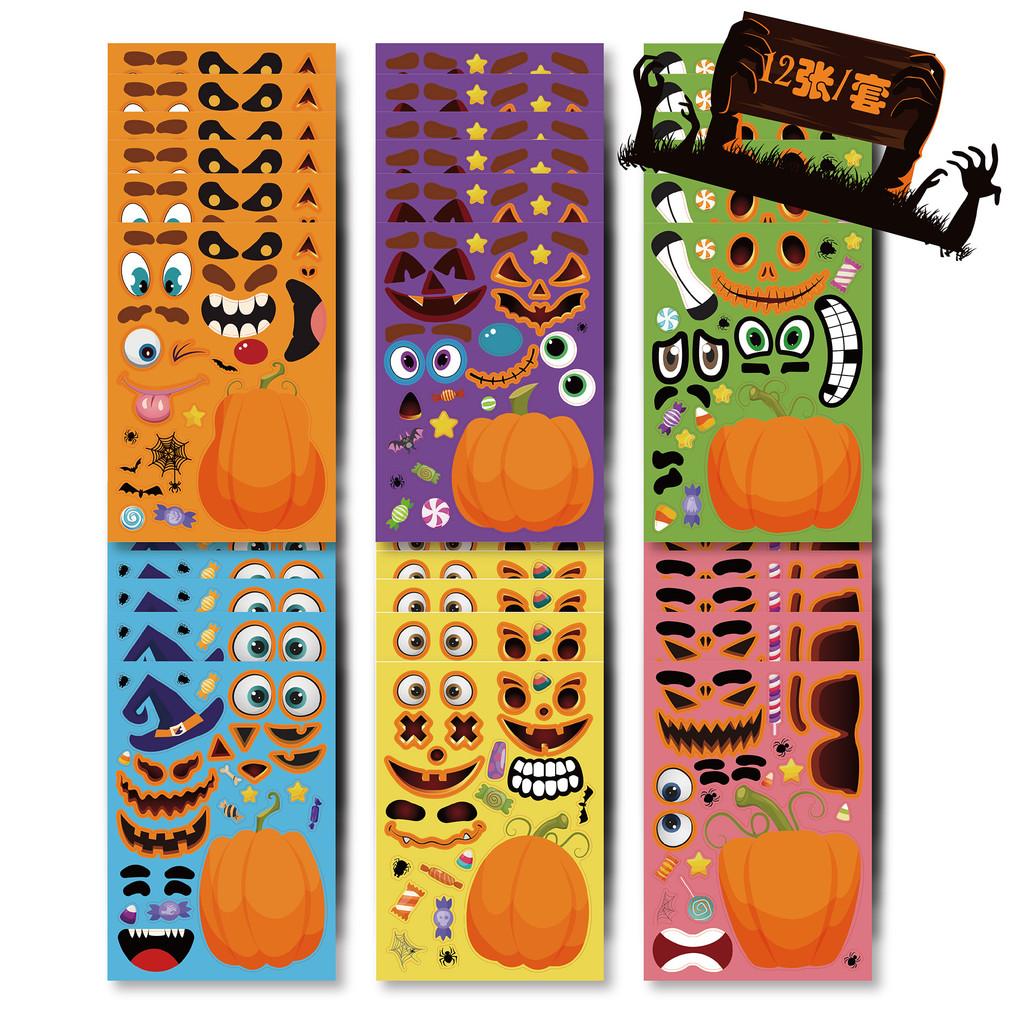 Delightful Childrens Cm2206006 Halloween Pumpkin Puzzle Stickers For Creative Play