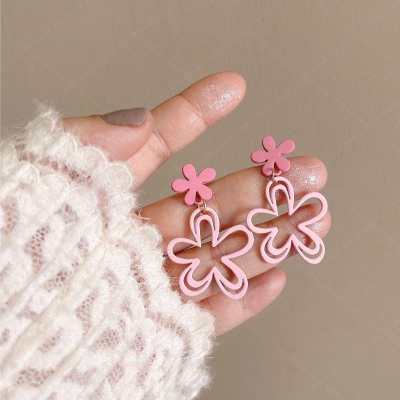 Pendientes de Colores para Verano Pendientes de Botón para Mujer Pendientes de Flor Dopamina