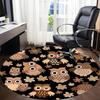 1pc Owl Flowers Office Round Area Rug, Under Office Chairs Bedroom Living Room Home Decor, Room Deco, Available In Various Sizes 009