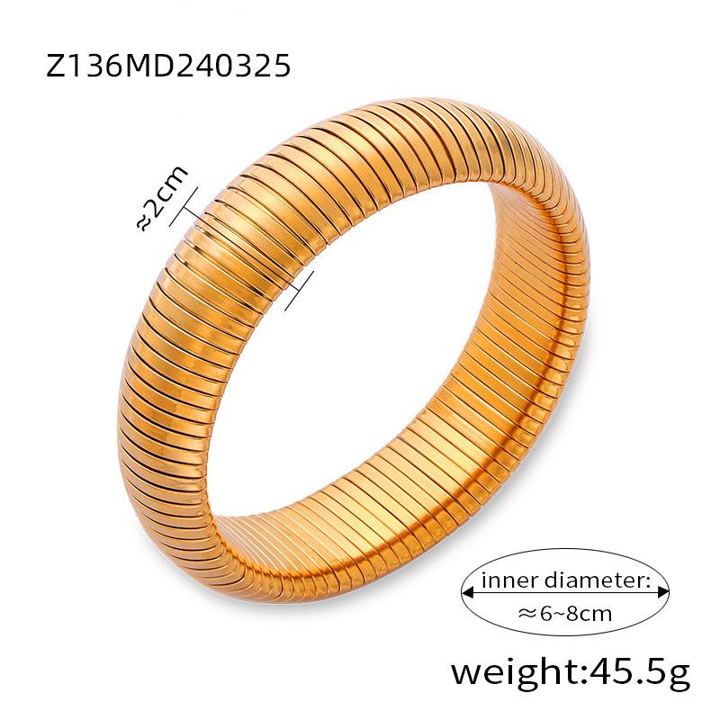 

Wind Light Роскошный персонализированный эластичный браслет в виде гусиного горла для женщин, французский титановый стальной позолоченный гладкий широкий браслет, ювелирные изделия