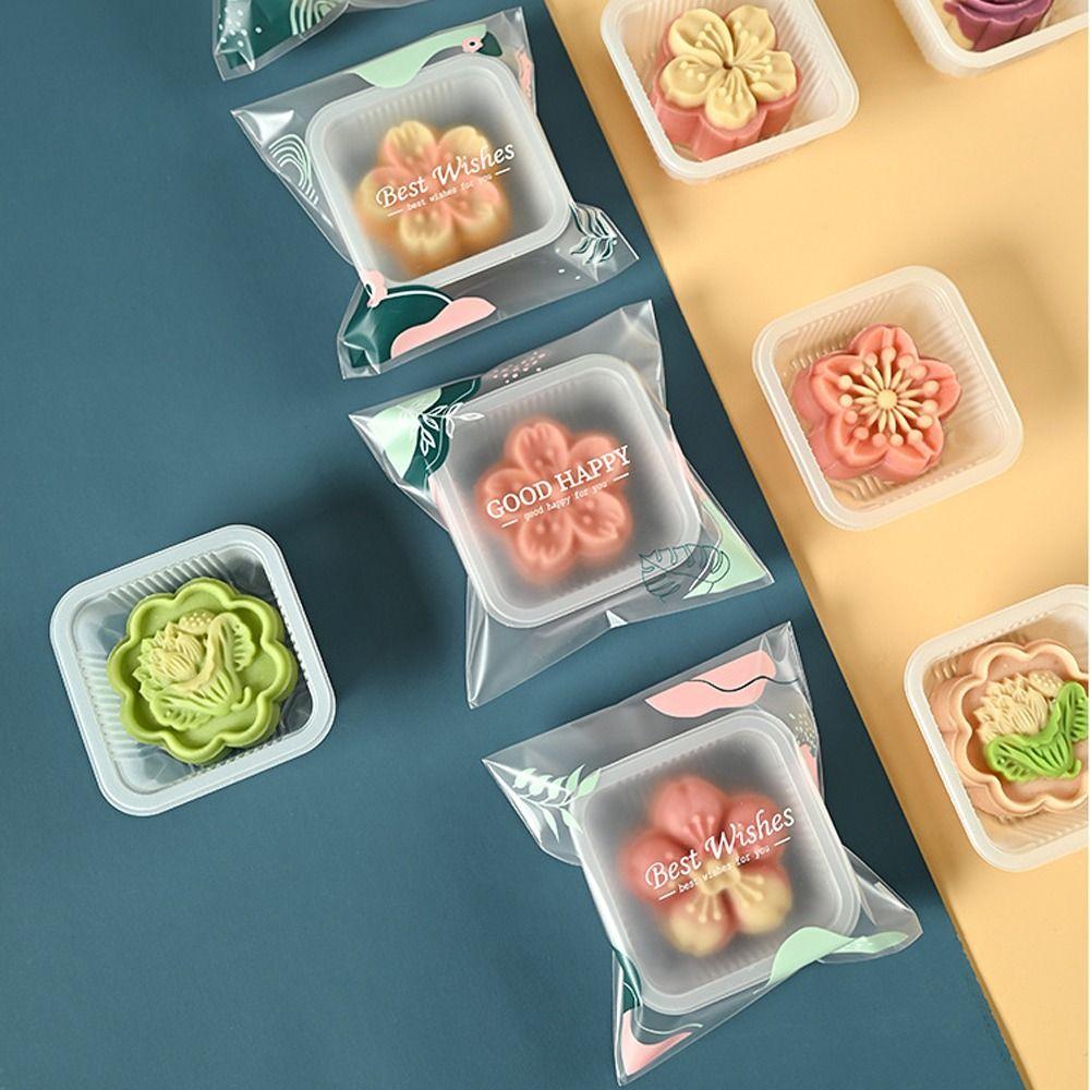 100pcs Frosted Mooncake Packaging Bag Plastic Self-adhesive Bag  Mid-Autumn Festival